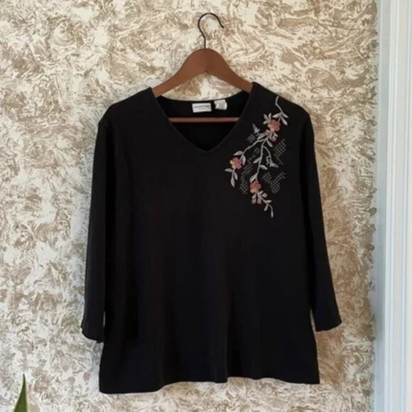 2 pretty black tops ❤️ Plus SIze by Covington and P.S.E. - Picture 1 of 11